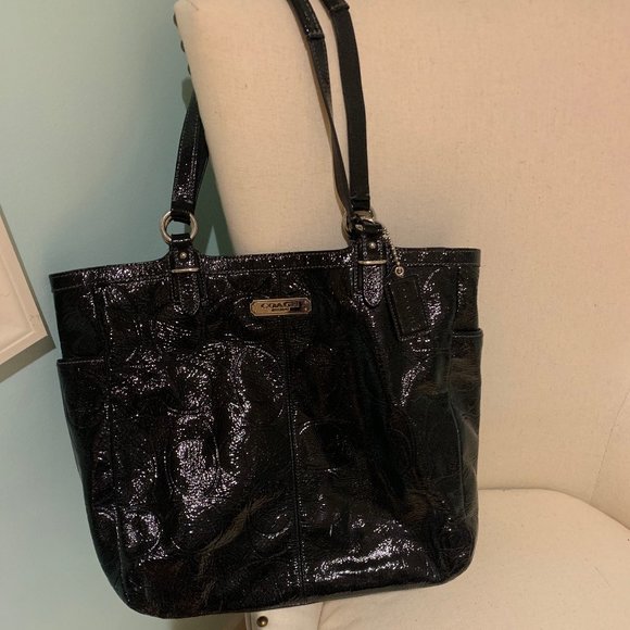 Coach  Black Patent Leather Tote - Picture 1 of 10